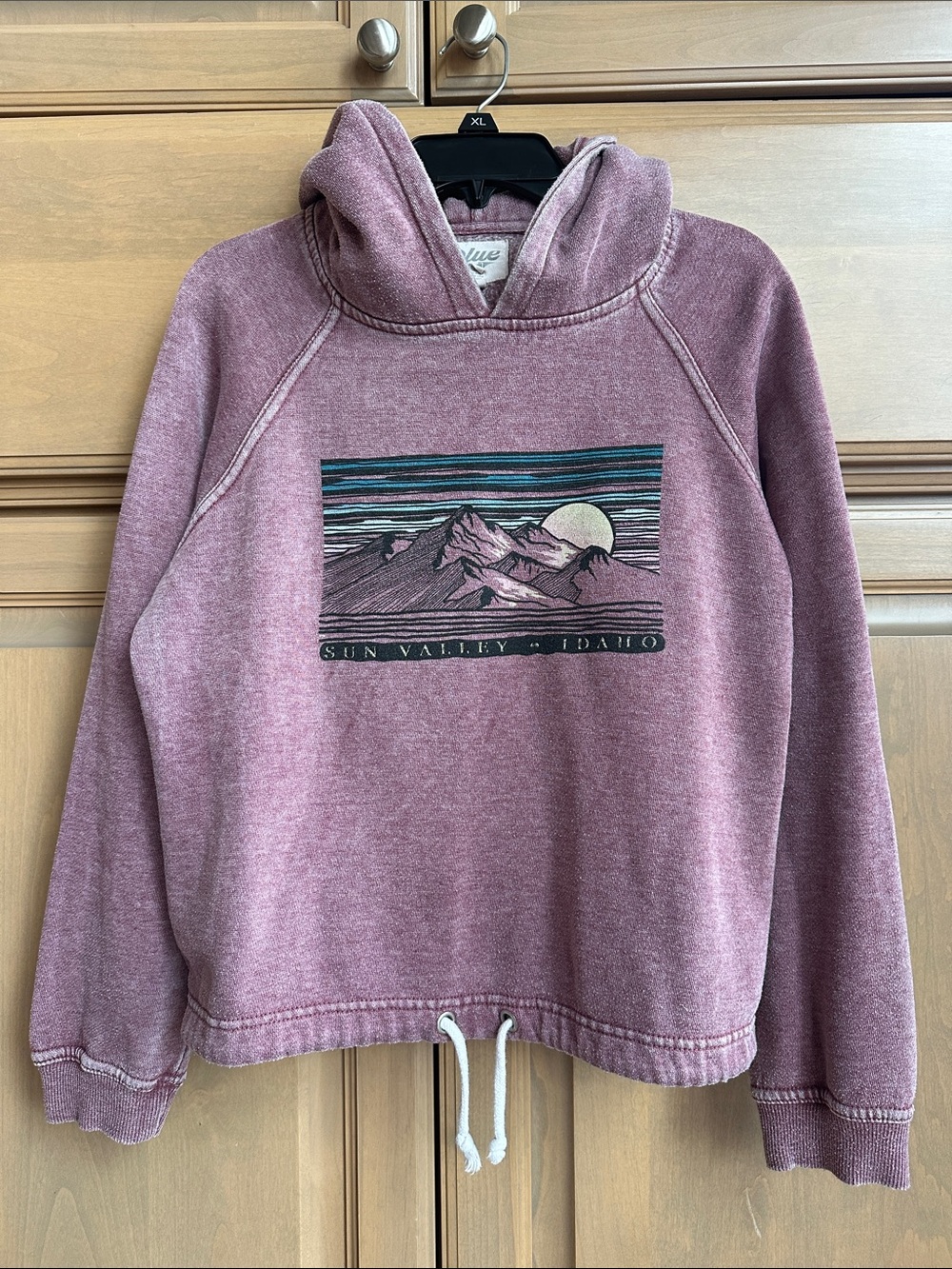 Vintage Mauve Sun Valley Idaho Mountain Hoodie
